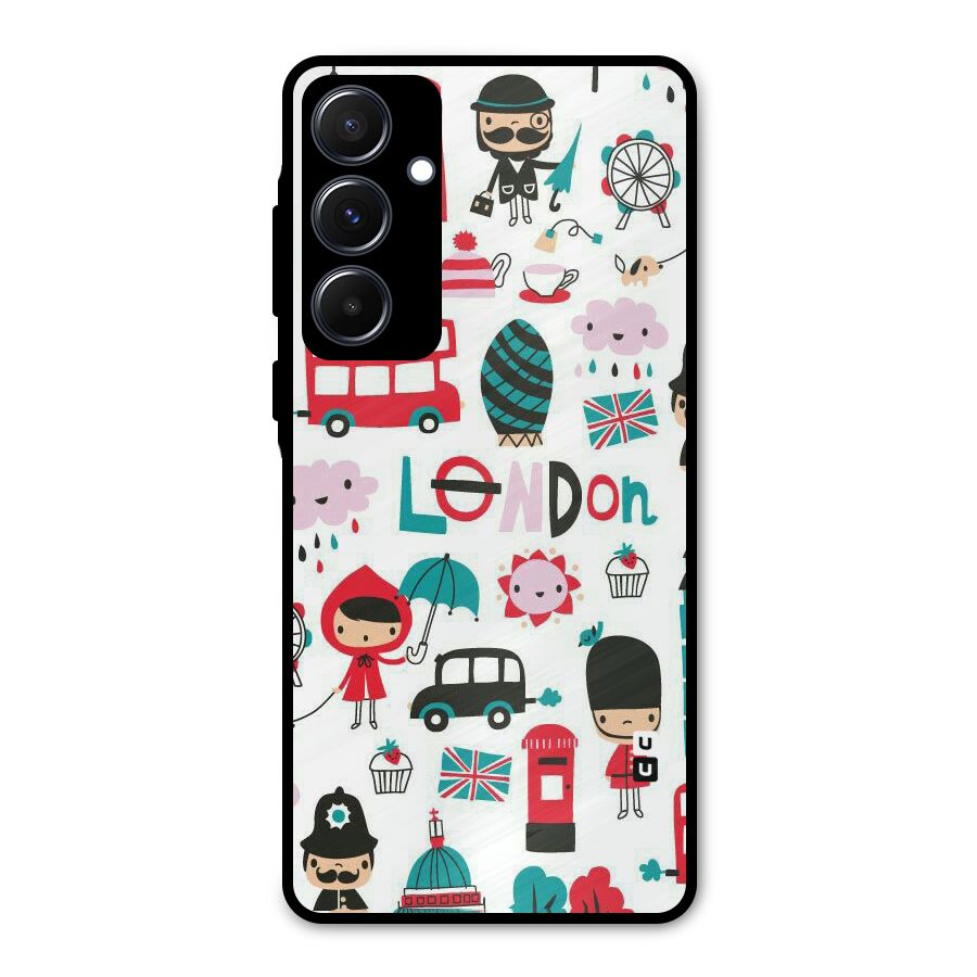 Double Decker Metal Back Case for Galaxy A55