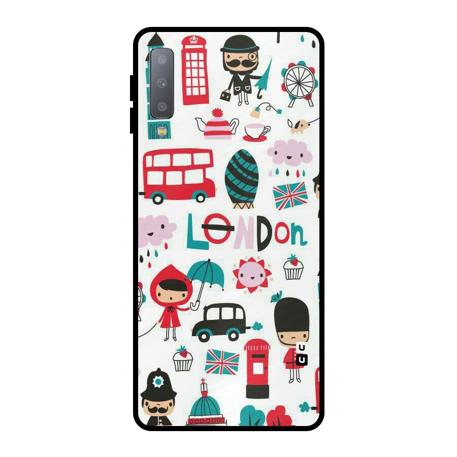 Double Decker Metal Back Case for Galaxy A7 (2018)
