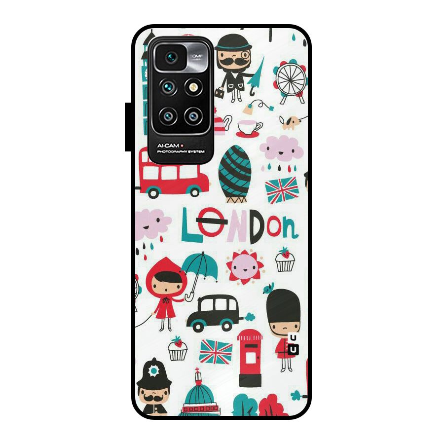 Double Decker Metal Back Case for Redmi 10 Prime