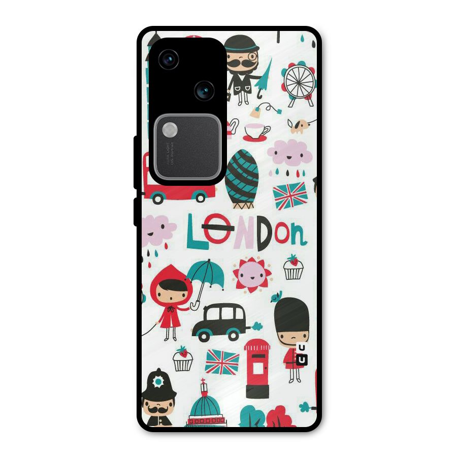 Double Decker Metal Back Case for Vivo V30