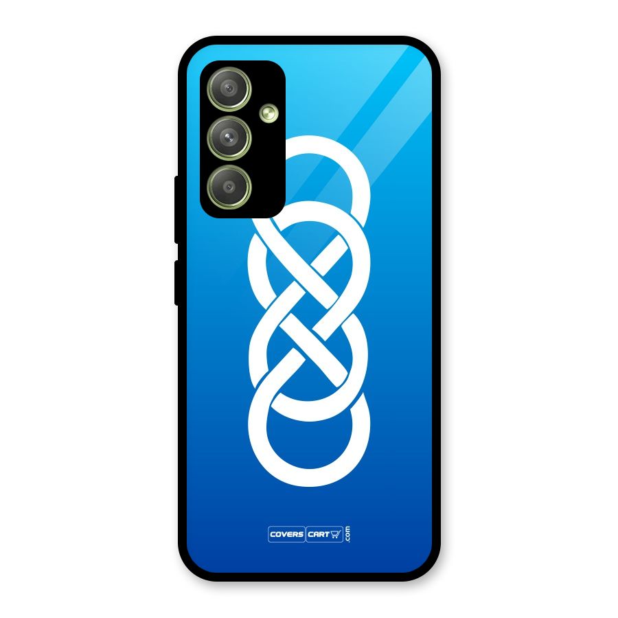 Double Infinity Blue Glass Back Case for Galaxy A54