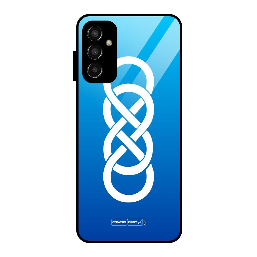 Double Infinity Blue Glass Back Case for Galaxy F13