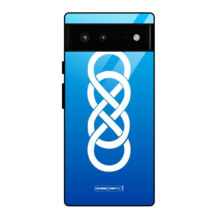 Double Infinity Blue Glass Back Case for Google Pixel 6