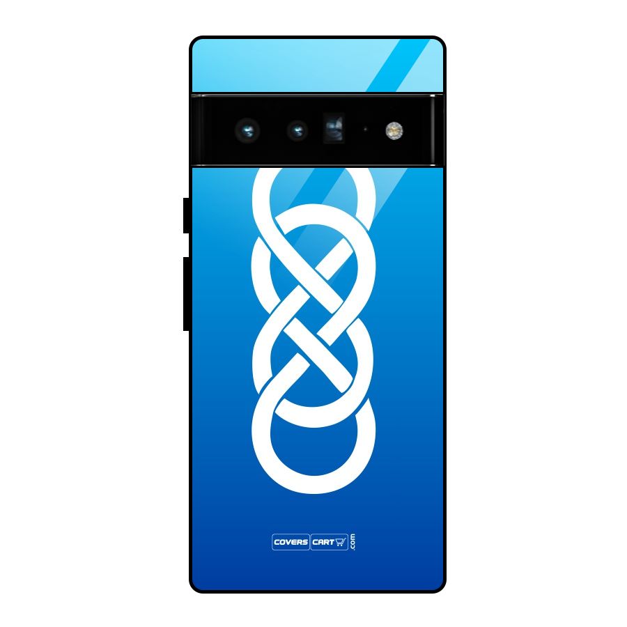 Double Infinity Blue Glass Back Case for Google Pixel 6 Pro