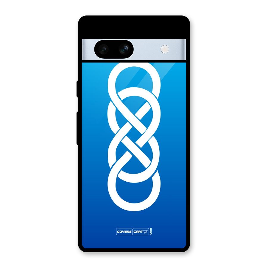 Double Infinity Blue Glass Back Case for Google Pixel 7a