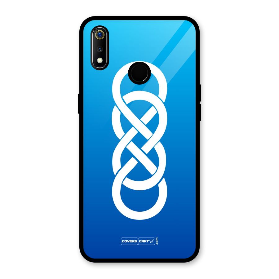 Double Infinity Blue Glass Back Case for Realme 3i