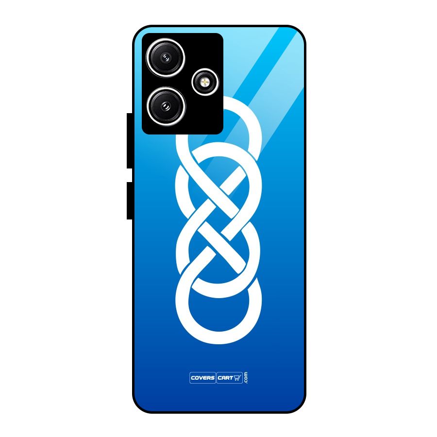 Double Infinity Blue Glass Back Case for Redmi 12 5G