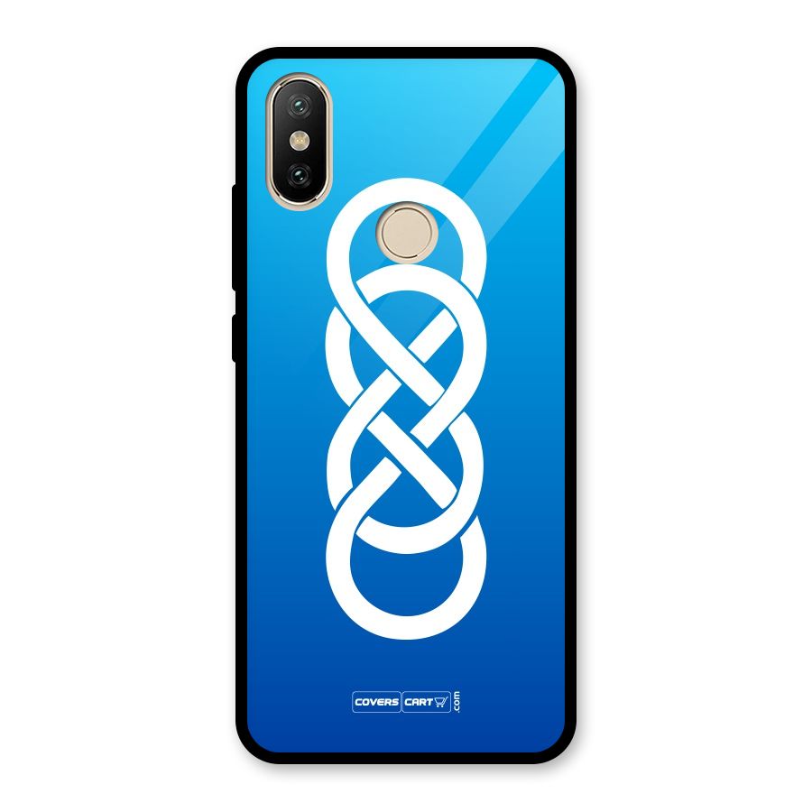 Double Infinity Blue Glass Back Case for Redmi A1