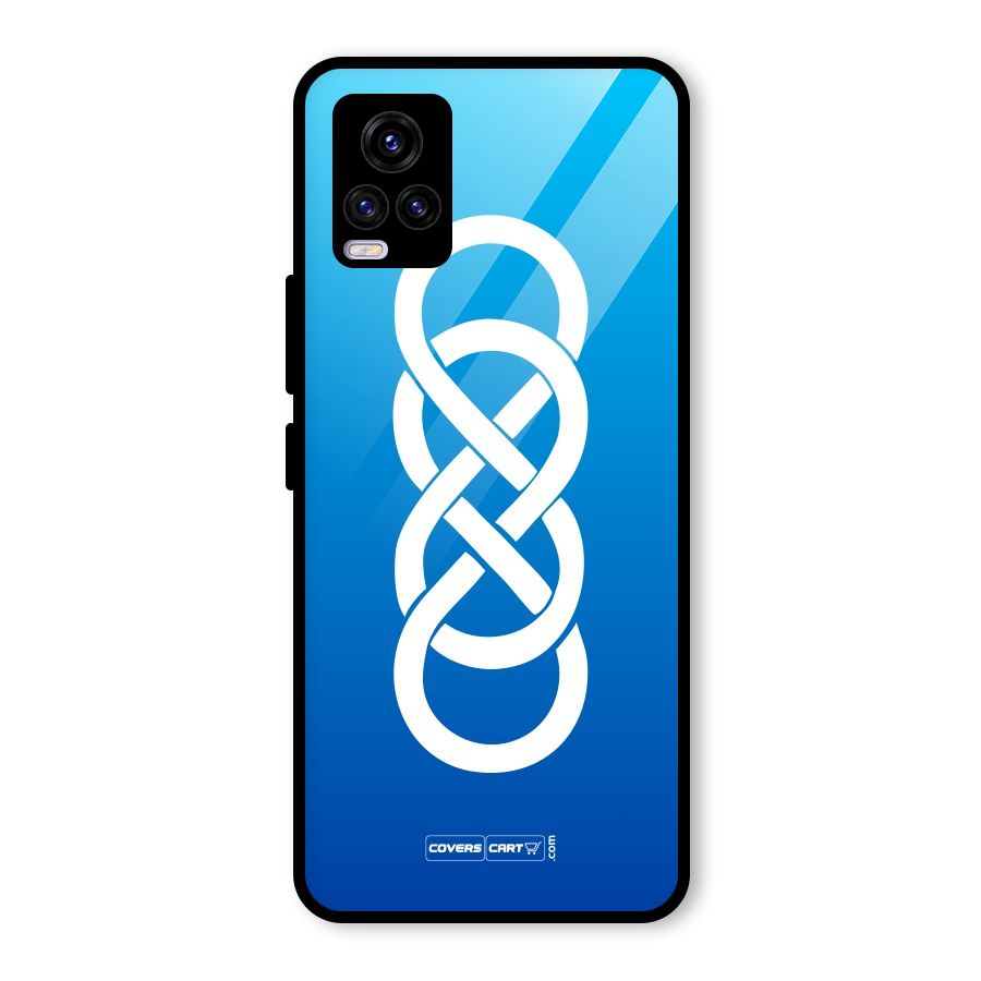 Double Infinity Blue Glass Back Case for Vivo V20 2021