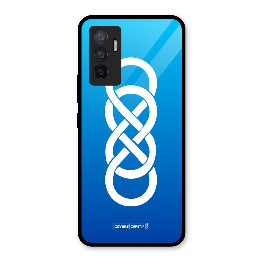 Double Infinity Blue Glass Back Case for Vivo V23e
