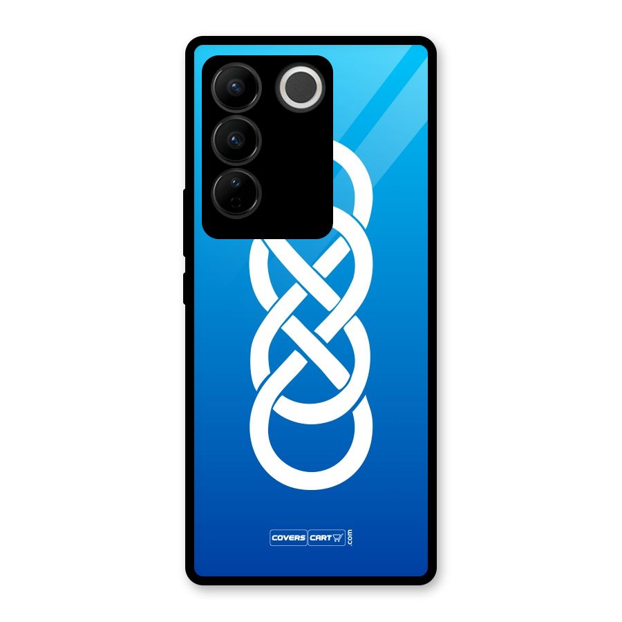 Double Infinity Blue Glass Back Case for Vivo V27 Pro