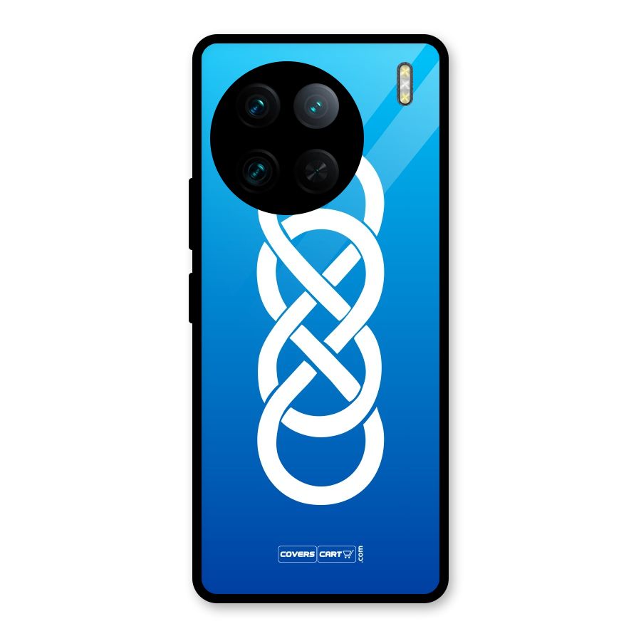 Double Infinity Blue Glass Back Case for Vivo X90 Pro