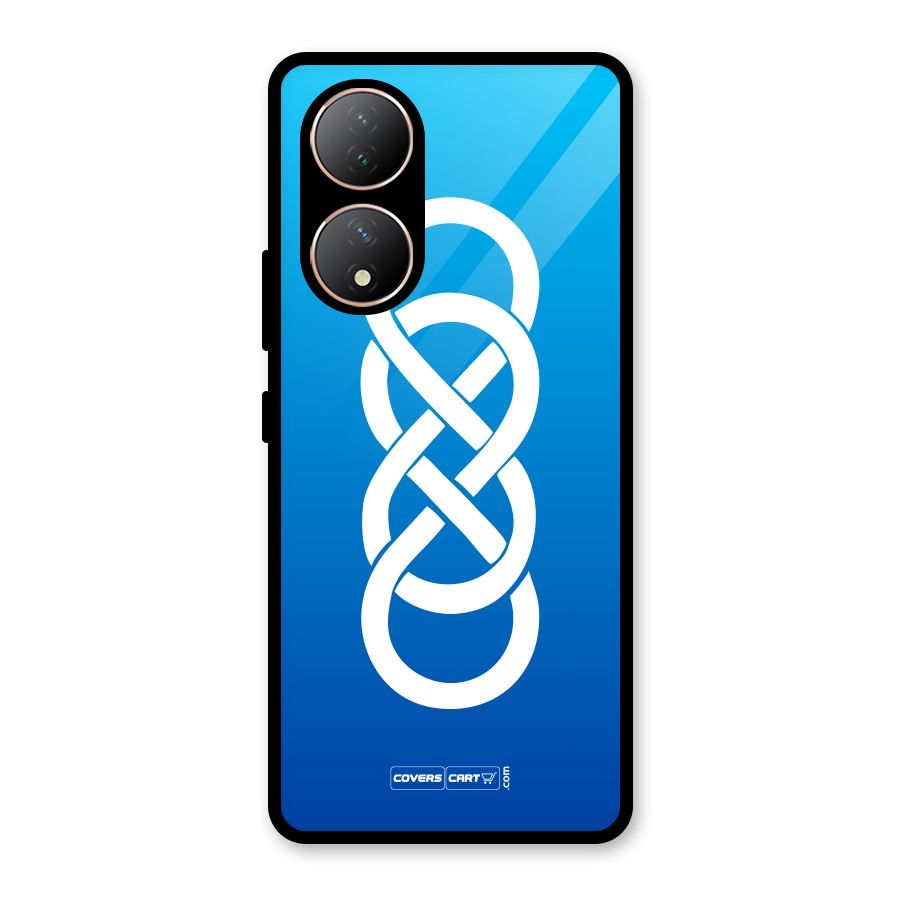 Double Infinity Blue Glass Back Case for Vivo Y100A
