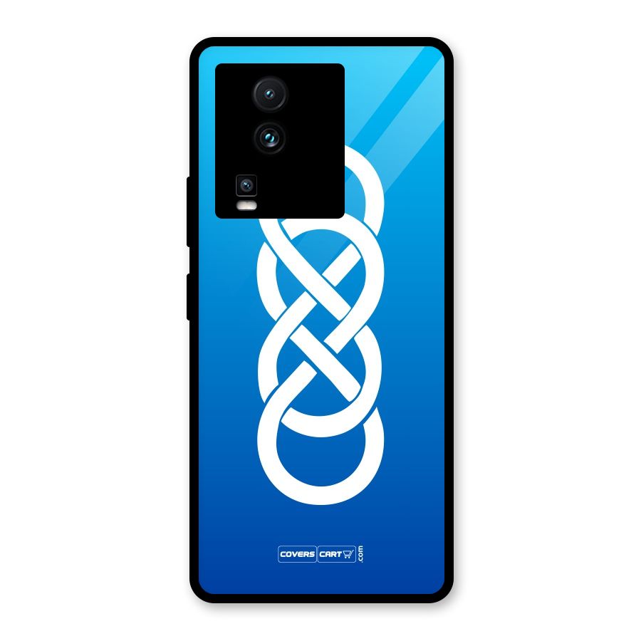 Double Infinity Blue Glass Back Case for Vivo iQOO Neo 7 Pro
