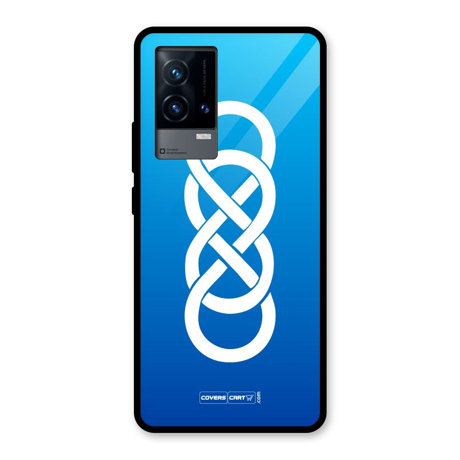 Double Infinity Blue Glass Back Case for iQOO 9 5G