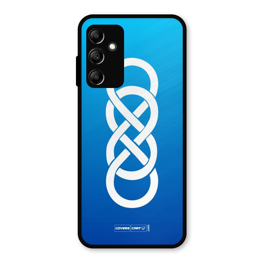 Double Infinity Blue Metal Back Case for Galaxy A14 5G