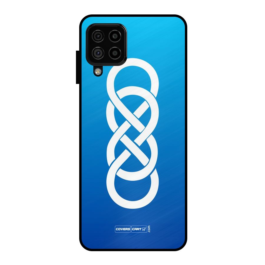 Double Infinity Blue Metal Back Case for Galaxy A22 4G