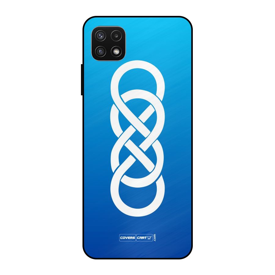 Double Infinity Blue Metal Back Case for Galaxy A22 5G