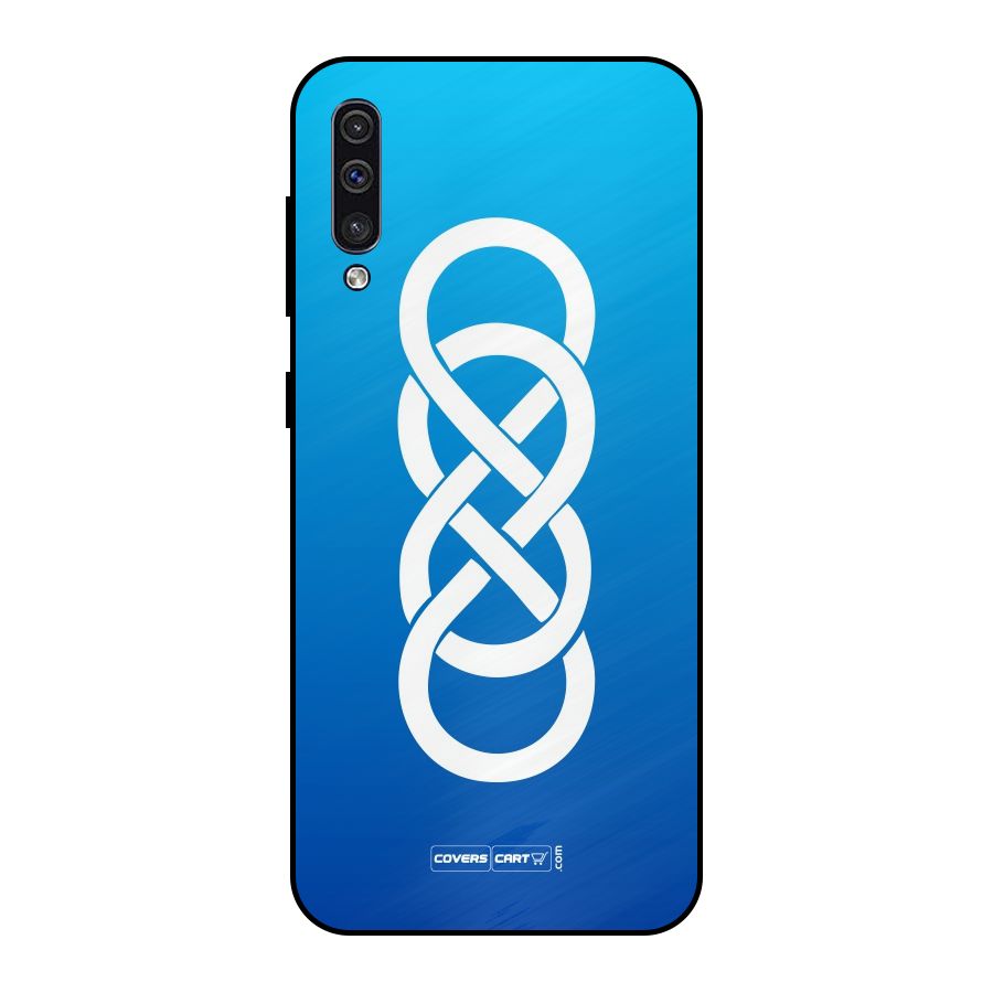 Double Infinity Blue Metal Back Case for Galaxy A30s