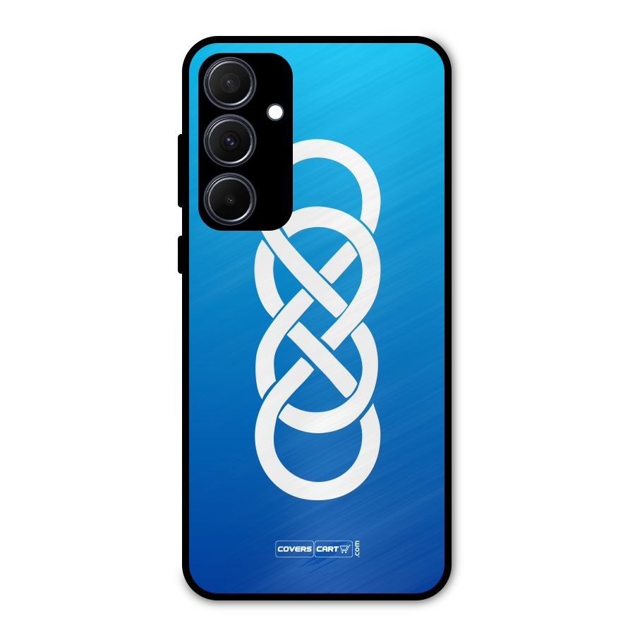 Double Infinity Blue Metal Back Case for Galaxy A35