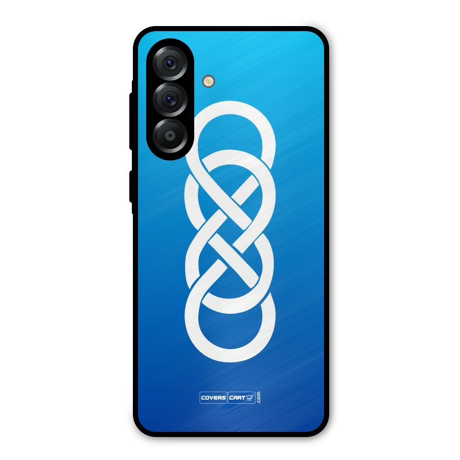 Double Infinity Blue Metal Back Case for Galaxy A36