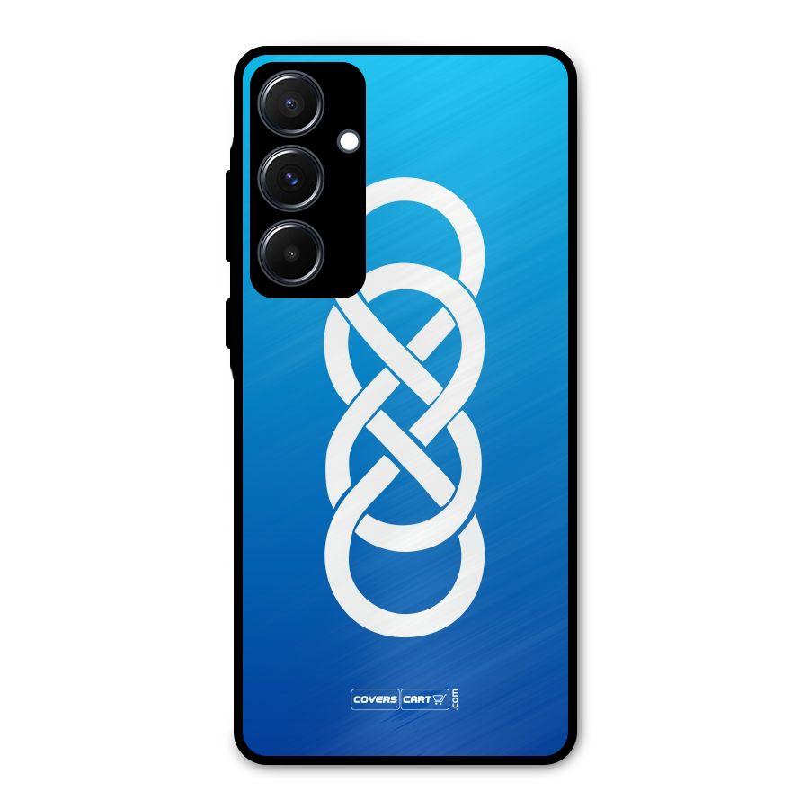 Double Infinity Blue Metal Back Case for Galaxy A55