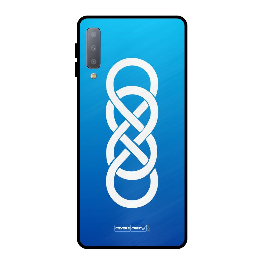Double Infinity Blue Metal Back Case for Galaxy A7 (2018)