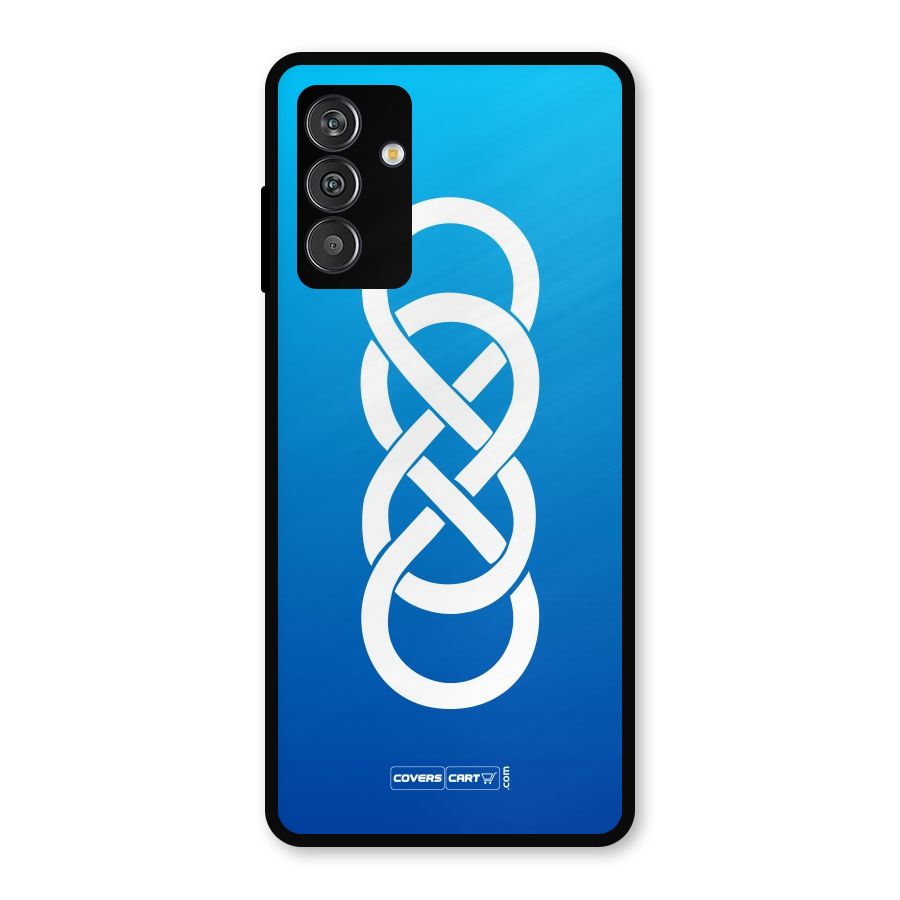 Double Infinity Blue Metal Back Case for Galaxy F13