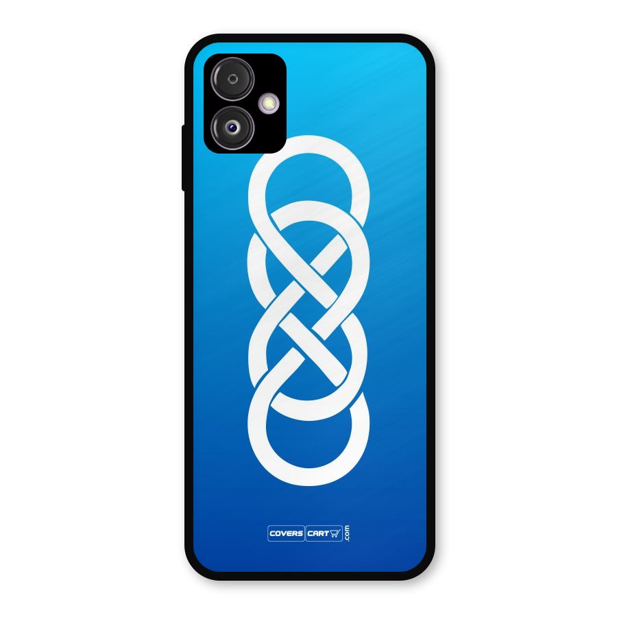 Double Infinity Blue Metal Back Case for Galaxy F14