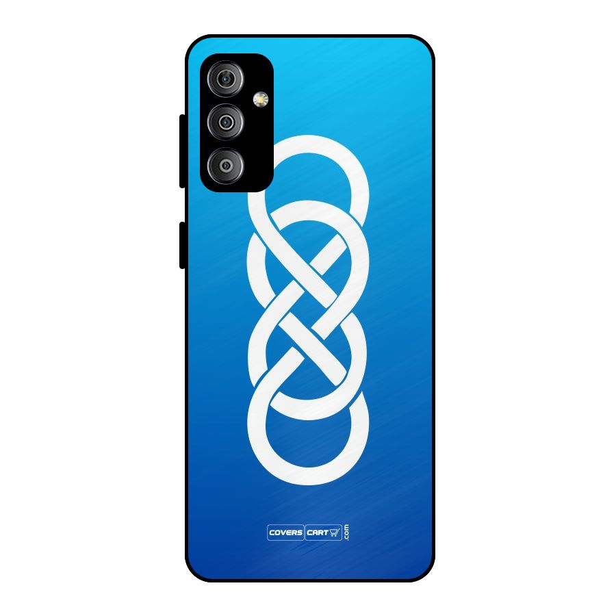 Double Infinity Blue Metal Back Case for Galaxy F23
