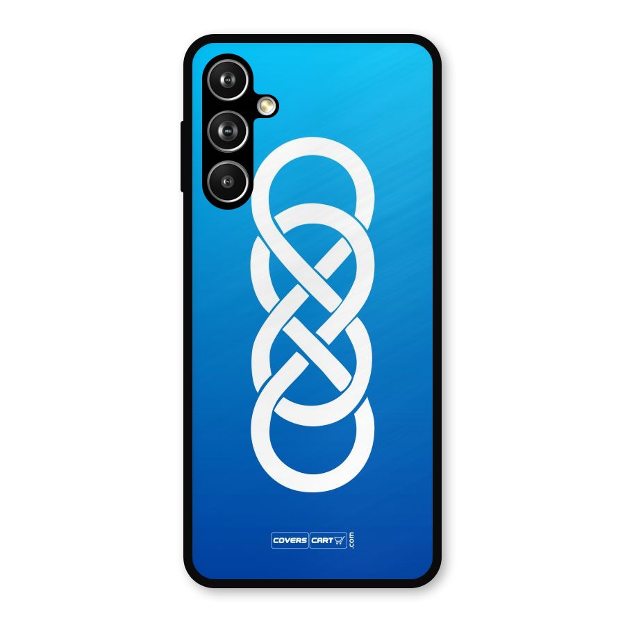 Double Infinity Blue Metal Back Case for Galaxy F54