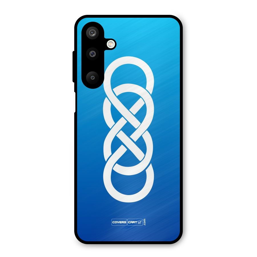 Double Infinity Blue Metal Back Case for Galaxy M16