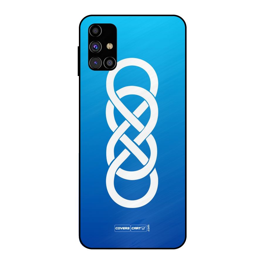 Double Infinity Blue Metal Back Case for Galaxy M31s