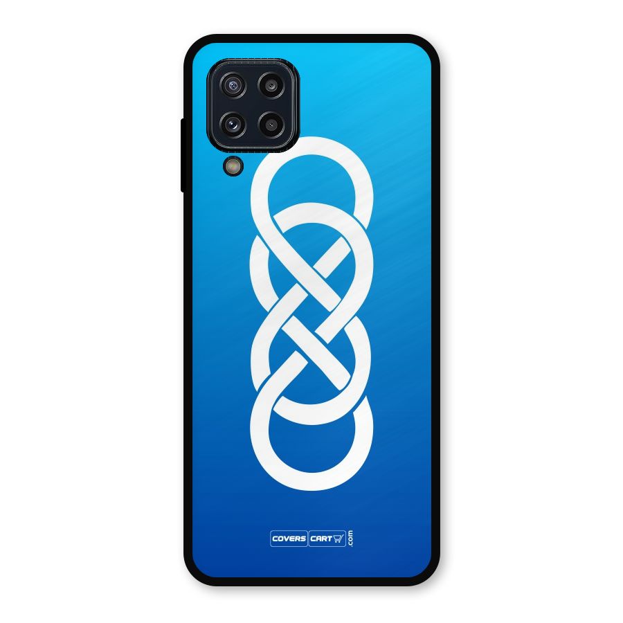 Double Infinity Blue Metal Back Case for Galaxy M32