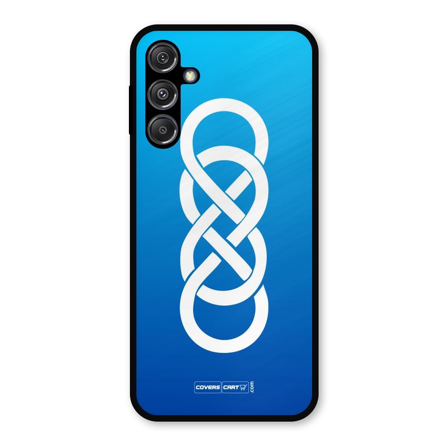 Double Infinity Blue Metal Back Case for Galaxy M34 5G