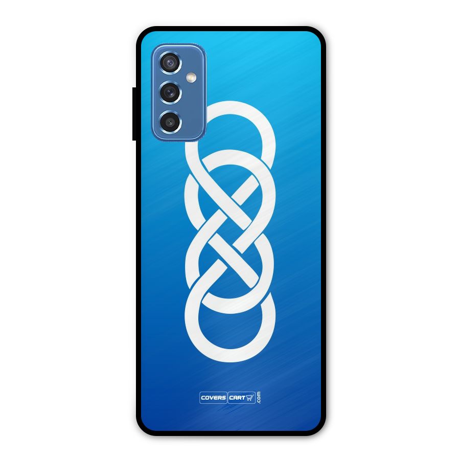 Double Infinity Blue Metal Back Case for Galaxy M52 5G