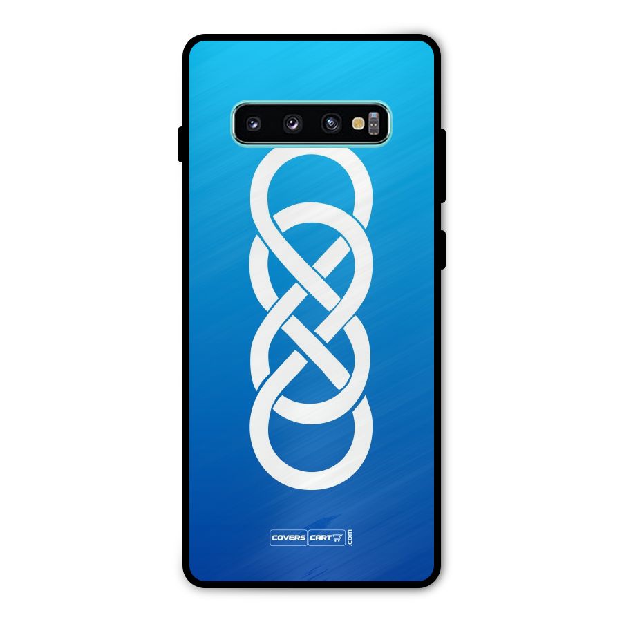 Double Infinity Blue Metal Back Case for Galaxy S10 Plus