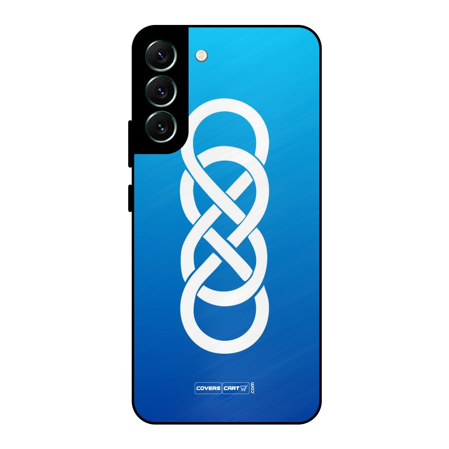 Double Infinity Blue Metal Back Case for Galaxy S22 Plus 5G