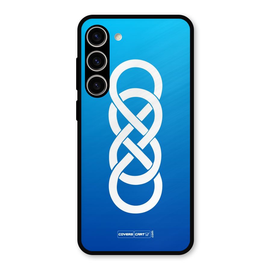 Double Infinity Blue Metal Back Case for Galaxy S23 Plus
