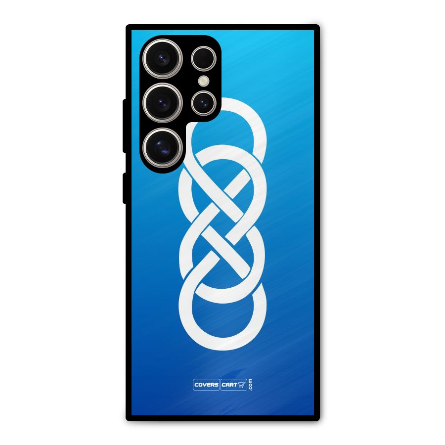 Double Infinity Blue Metal Back Case for Galaxy S24 Ultra