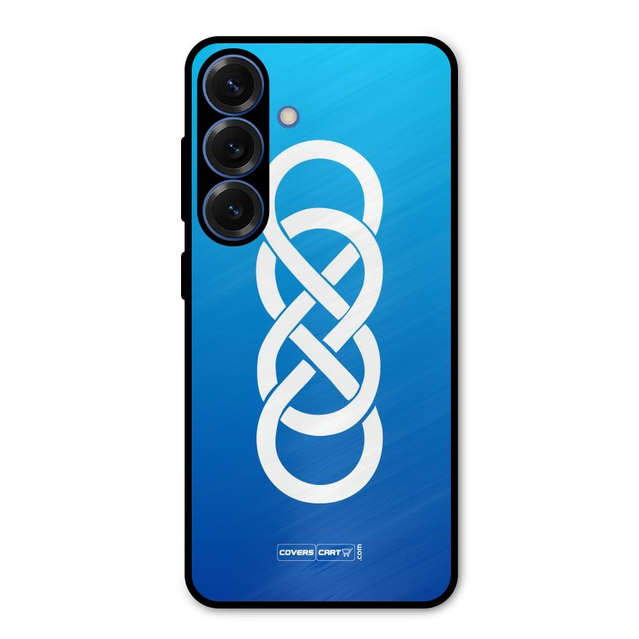 Double Infinity Blue Metal Back Case for Galaxy S25
