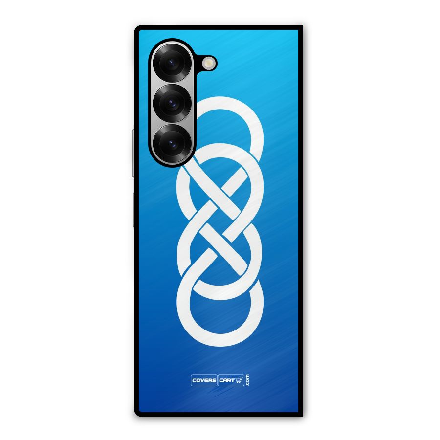 Double Infinity Blue Metal Back Case for Galaxy Z Fold6
