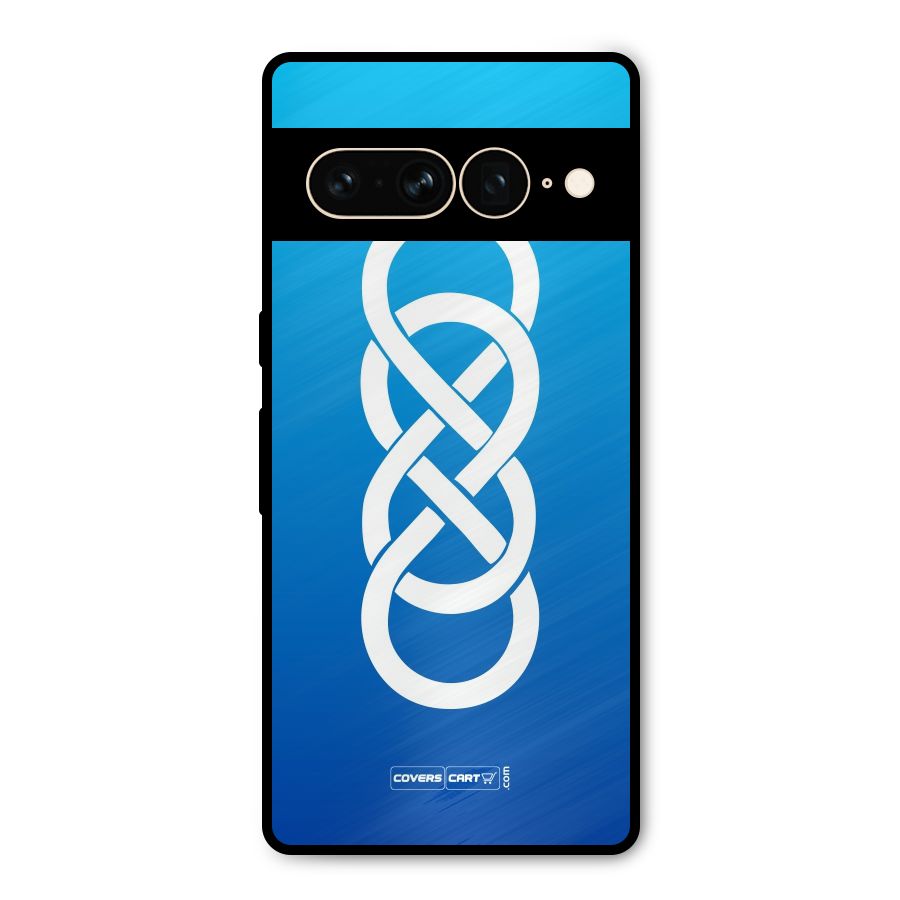 Double Infinity Blue Metal Back Case for Google Pixel 7 Pro