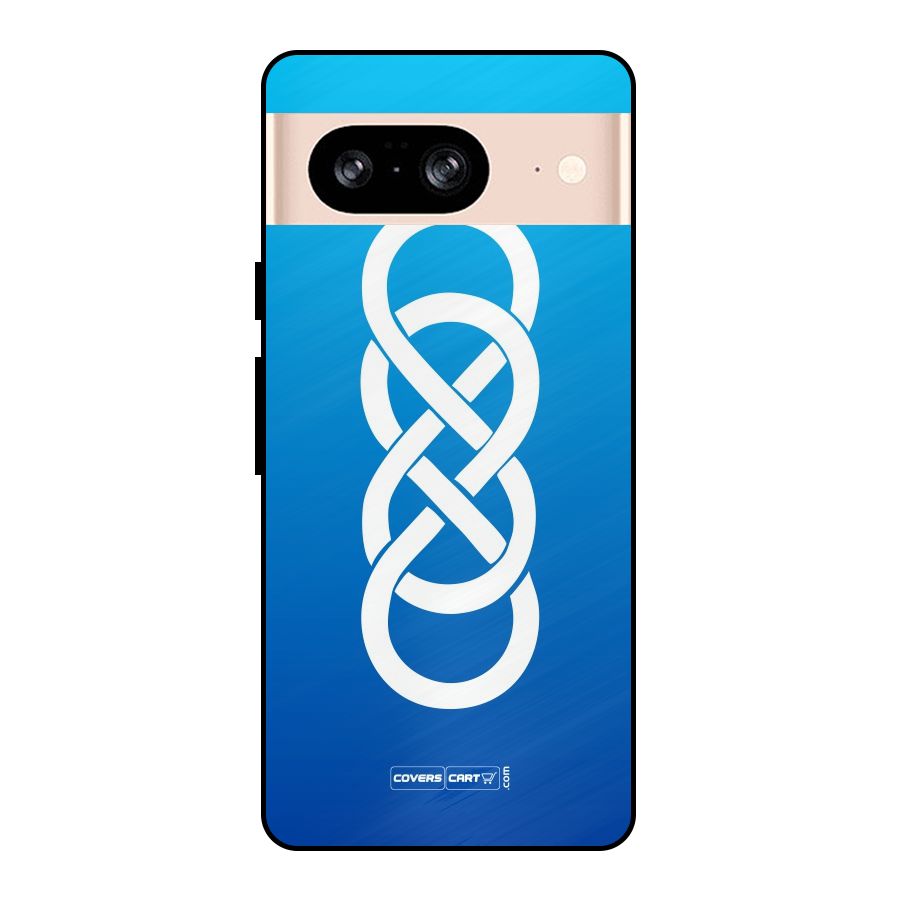 Double Infinity Blue Metal Back Case for Google Pixel 8
