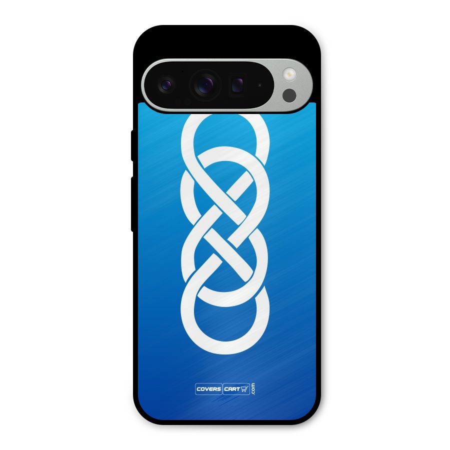 Double Infinity Blue Metal Back Case for Google Pixel 9 Pro XL