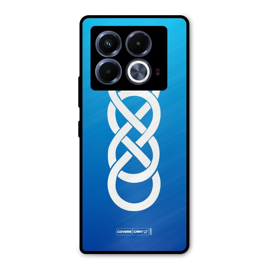 Double Infinity Blue Metal Back Case for Infinix Note 40 5G