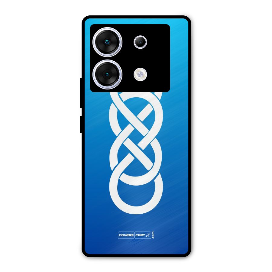 Double Infinity Blue Metal Back Case for Infinix Zero 30 5G