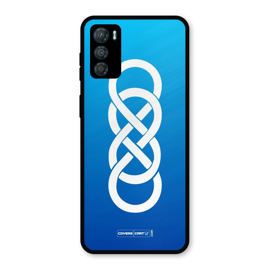 Double Infinity Blue Metal Back Case for Moto G42