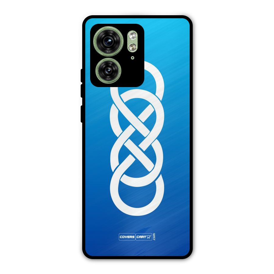 Double Infinity Blue Metal Back Case for Motorola Edge 40 5G