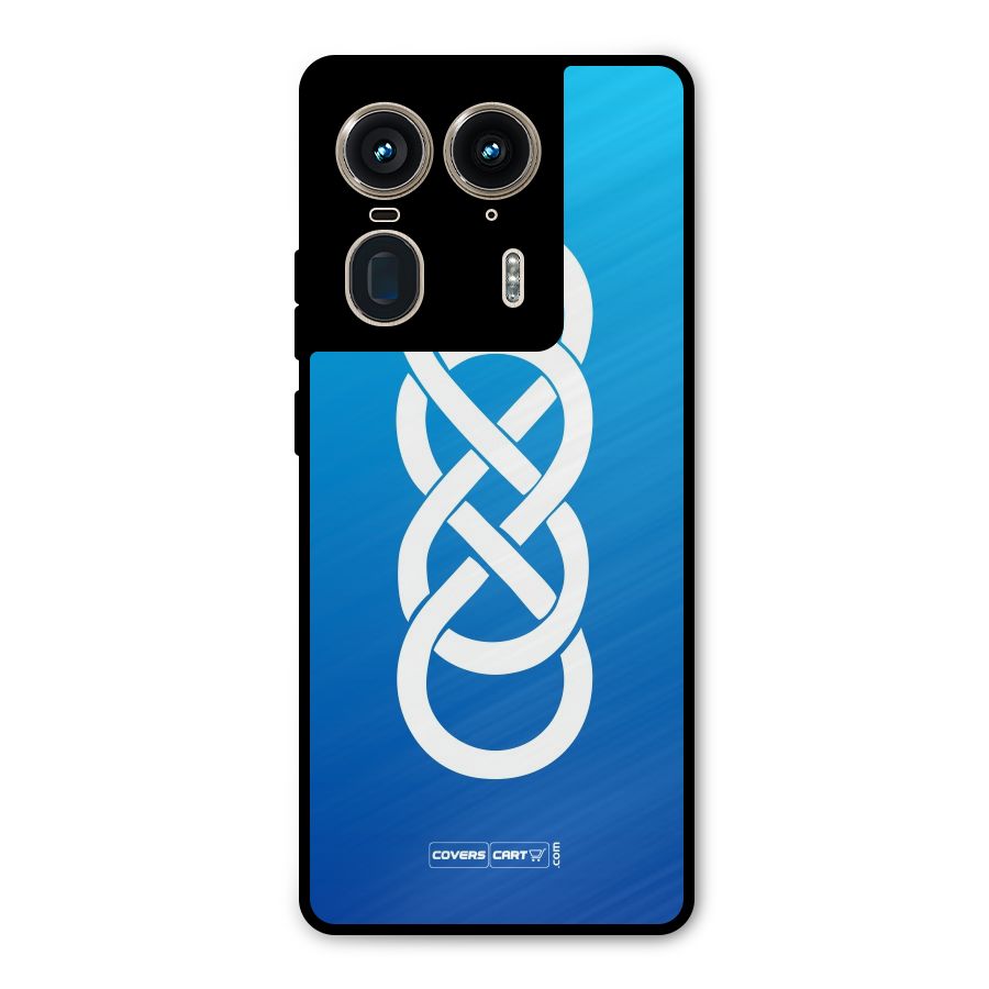 Double Infinity Blue Metal Back Case for Motorola Edge 50 Ultra
